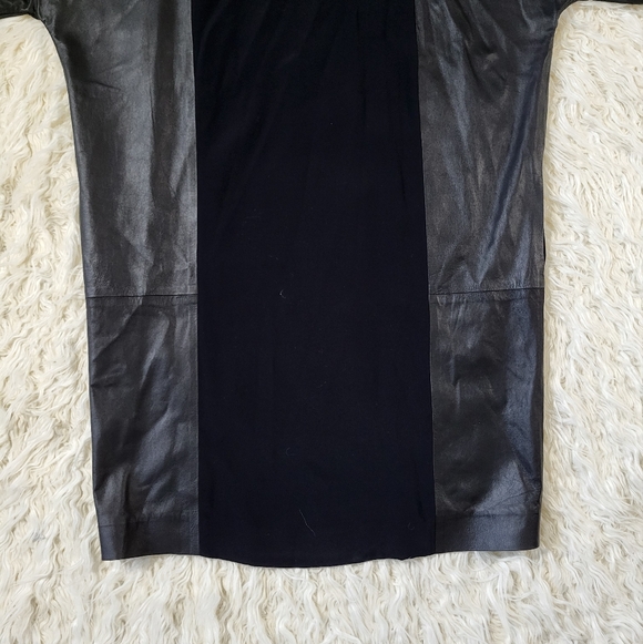 Vince Dresses Vince Shift Dress Leather Panel Black Size Small - Picture 3 of 13